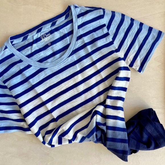 🐟2x HP!🐟 NWT J. Crew Dip-dyed Striped Tee - Picture 7 of 8
